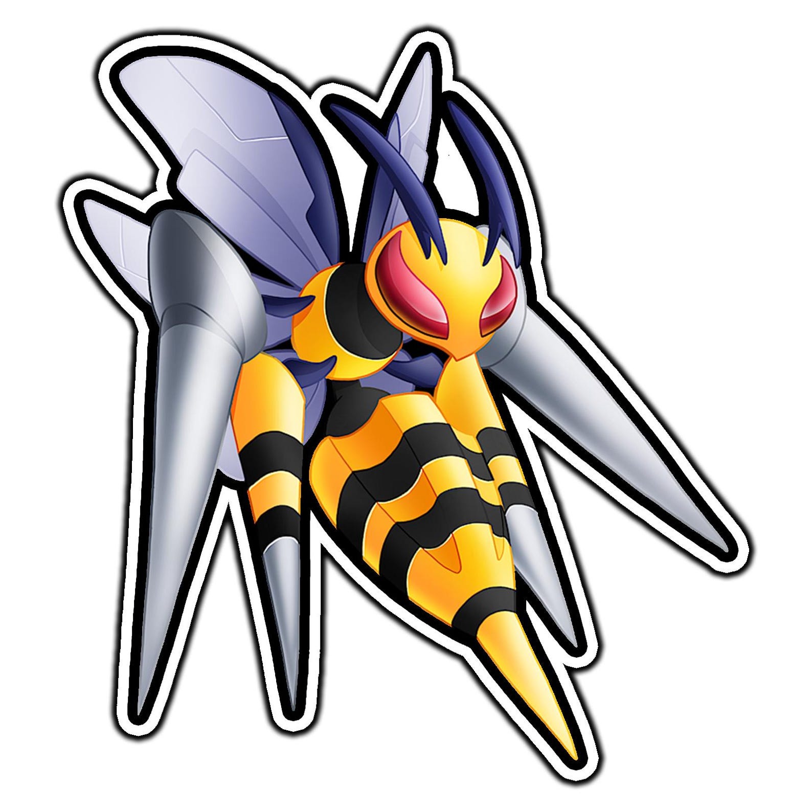 Mega Beedrill #2 Cute Anime Sticker | Waterproof Vinyl Decal for Laptop ...