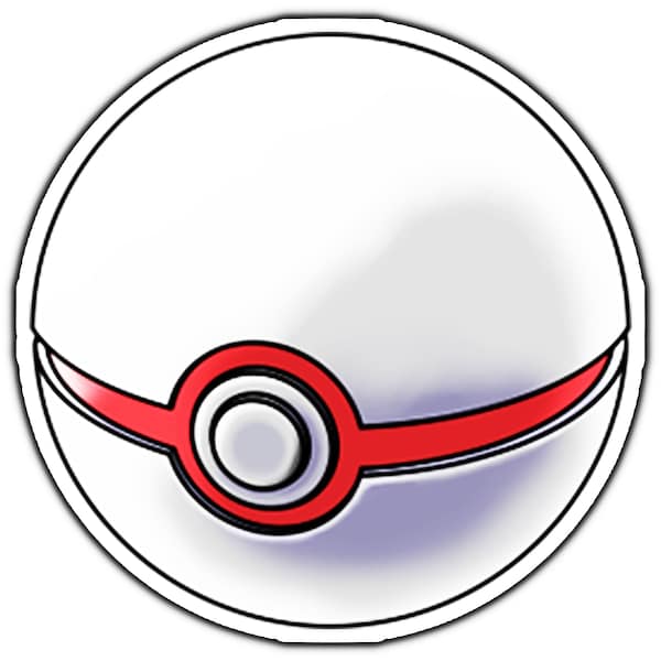 Premier Ball | Poke Ball Sticker | Water Proof, Weather Proof, Vinyl Sticker Decal, Gifts For Him, Gifts For Her