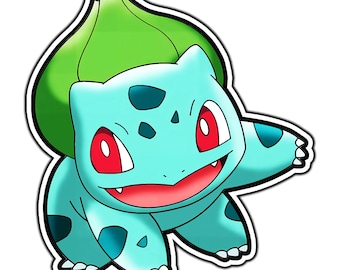 Bulbasaur Cute Anime Sticker | Waterproof Vinyl Decal for Laptop, Water Bottle, Car, Gamer Gift