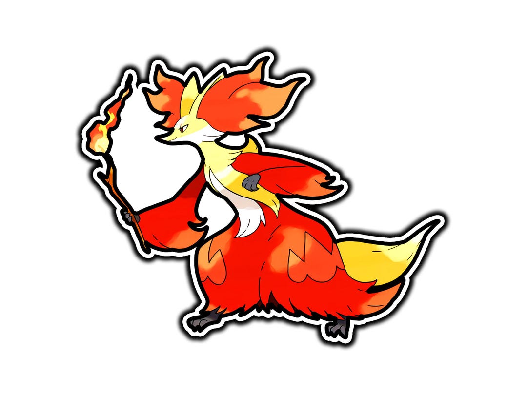 Delphox Sticker Delphox Cute Anime Sticker | Waterproof Vinyl Decal for Laptop, Water ...