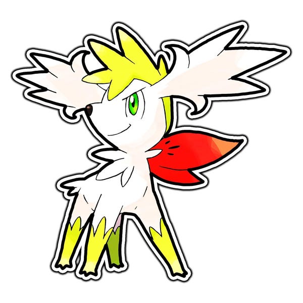 Shaymin Sky Form Cute Anime Sticker | Waterproof Vinyl Decal for Laptop, Water Bottle, Car, Gamer Gift