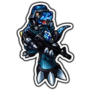 Commandramon Anime Sticker | Waterproof Vinyl Decal for Laptop, Water Bottle, Car, Gamer Gift