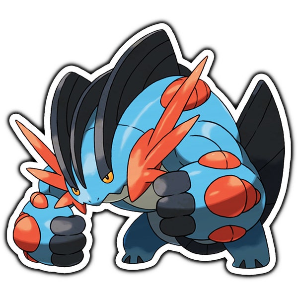 Mega Swampert Sticker | Water Proof, Weather Proof, Vinyl Sticker Decal, Gifts For Him, Gifts For Her