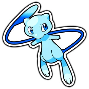 Shiny Mew Cute Anime Sticker | Waterproof Vinyl Decal for Laptop, Water Bottle, Car, Gamer Gift
