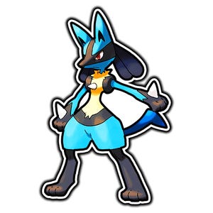 Lucario Cute Anime Sticker | Waterproof Vinyl Decal for Laptop, Water Bottle, Car, Gamer Gift