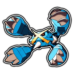 Meta Metagross Cute Anime Sticker | Waterproof Vinyl Decal for Laptop, Water Bottle, Car, Gamer Gift