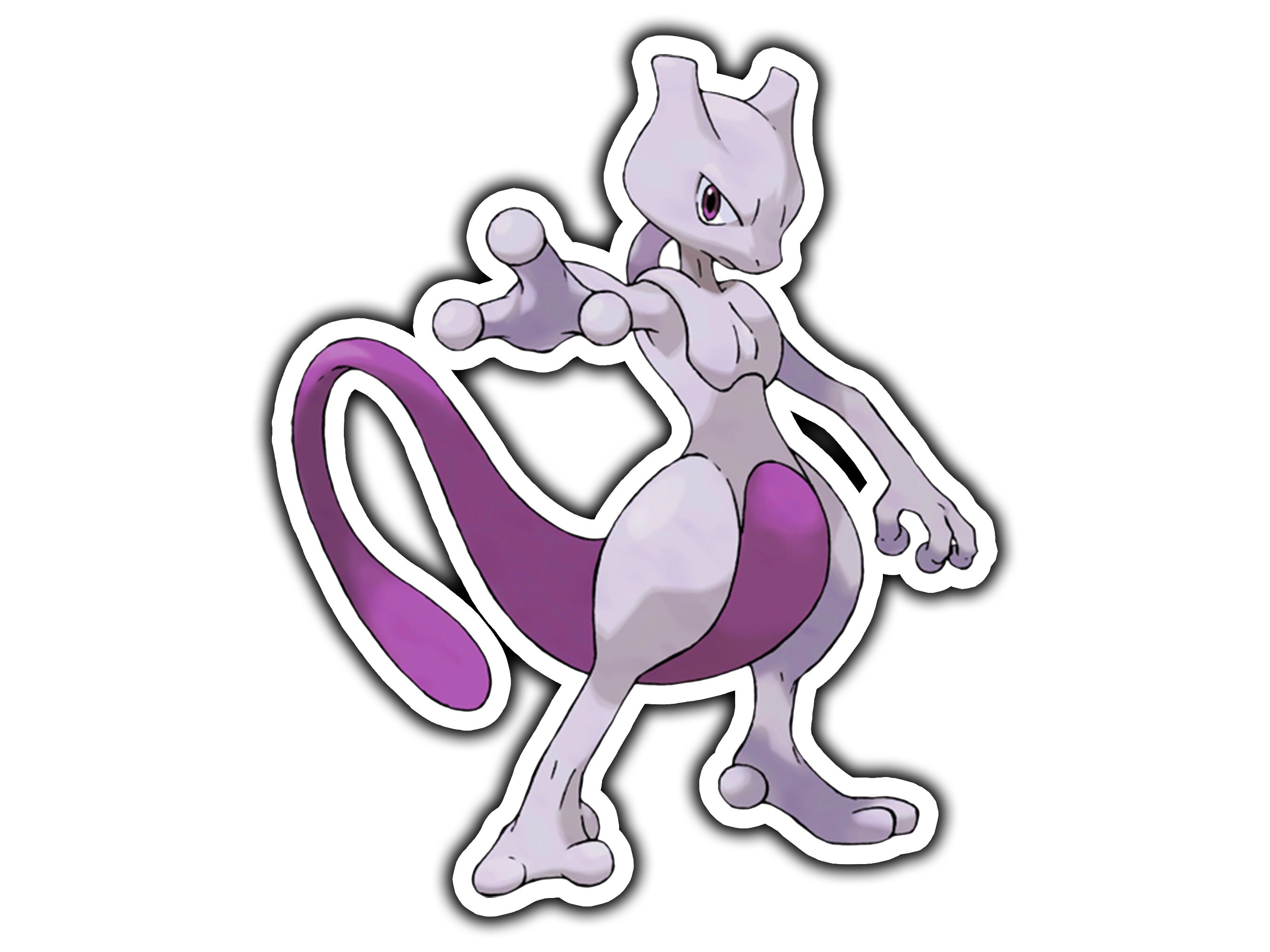 Mewtwo Legendary Psychic Type Pokémon Vinyl Sticker by James Art Ville