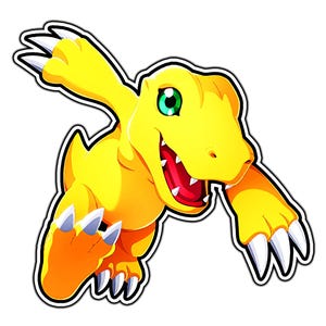Agumon Anime Sticker | Waterproof Vinyl Decal for Laptop, Water Bottle, Car, Gamer Gift