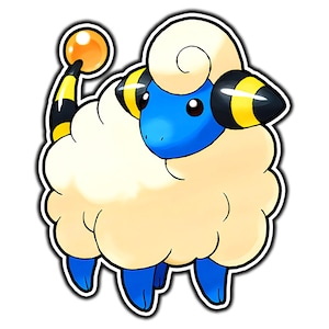Mareep Cute Anime Sticker | Waterproof Vinyl Decal for Laptop, Water Bottle, Car, Gamer Gift