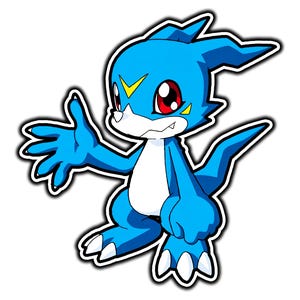 Veemon Anime Sticker | Waterproof Vinyl Decal for Laptop, Water Bottle, Car, Gamer Gift