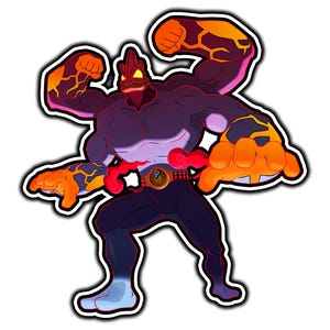 Machamp Gigantamax Cute Anime Sticker | Waterproof Vinyl Decal for Laptop, Water Bottle, Car, Gamer Gift