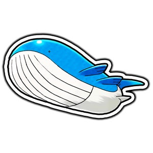 Wailord Cute Anime Sticker | Waterproof Vinyl Decal for Laptop, Water Bottle, Car, Gamer Gift