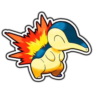 Cyndaquil Cute Anime Sticker | Waterproof Vinyl Decal for Laptop, Water Bottle, Car, Gamer Gift