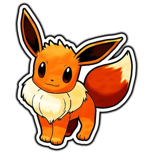 Eevee Cute Anime Sticker | Waterproof Vinyl Decal for Laptop, Water Bottle, Car, Gamer Gift