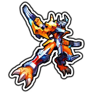 War Greymon X-Antibody Anime Sticker | Waterproof Vinyl Decal for Laptop, Water Bottle, Car, Gamer Gift
