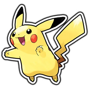 Pikachu Cute Anime Sticker | Waterproof Vinyl Decal for Laptop, Water Bottle, Car, Gamer Gift