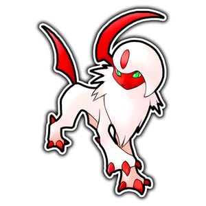 Shiny Absol Cute Anime Sticker | Waterproof Vinyl Decal for Laptop, Water Bottle, Car, Gamer Gift