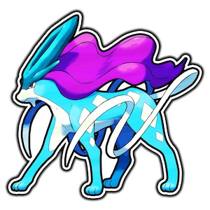 Suicune Cute Anime Sticker | Waterproof Vinyl Decal for Laptop, Water Bottle, Car, Gamer Gift