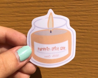 pumpkin spice latte candle sticker