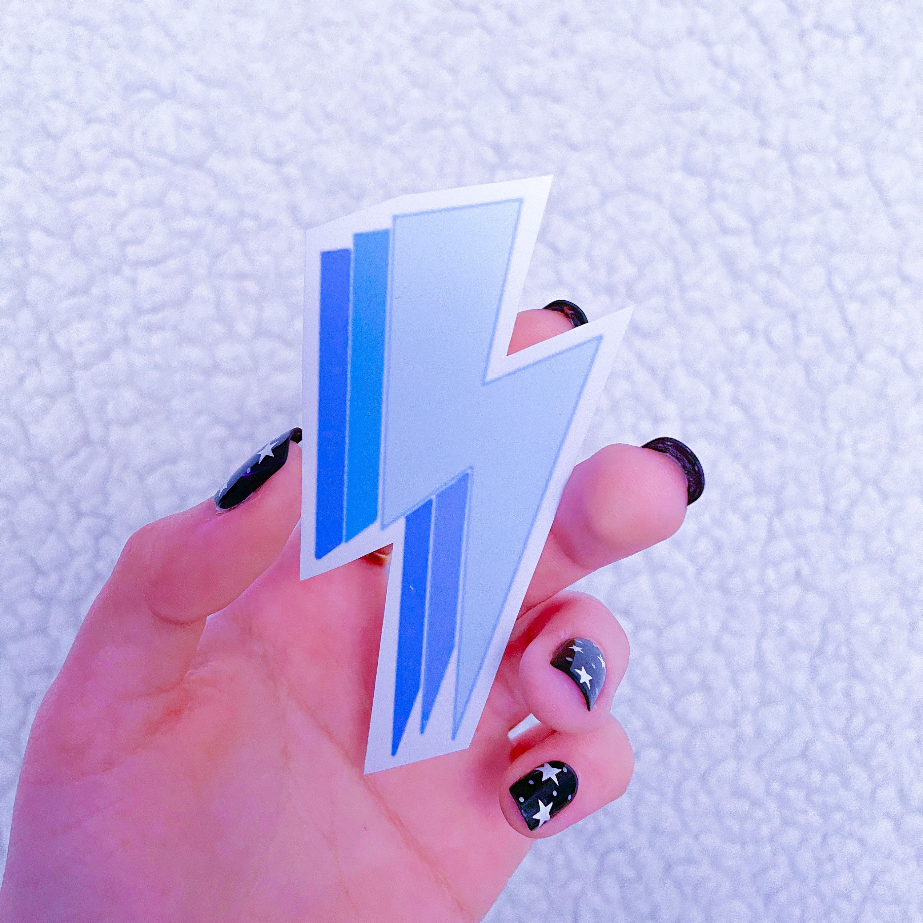 Lightning Strikes Blue Sticker Etsy UK