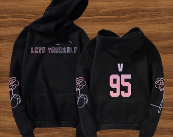 bts love yourself off shoulder hoodie