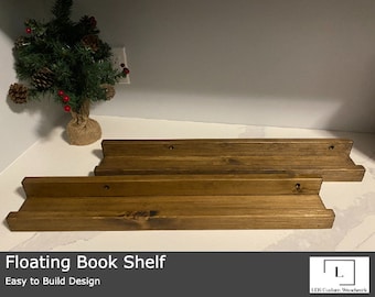 Easy Floating Bookshelf Plans | DIY Wood Shelves | Digital Download | Beginner Woodworking Project | Step-by-Step Guide
