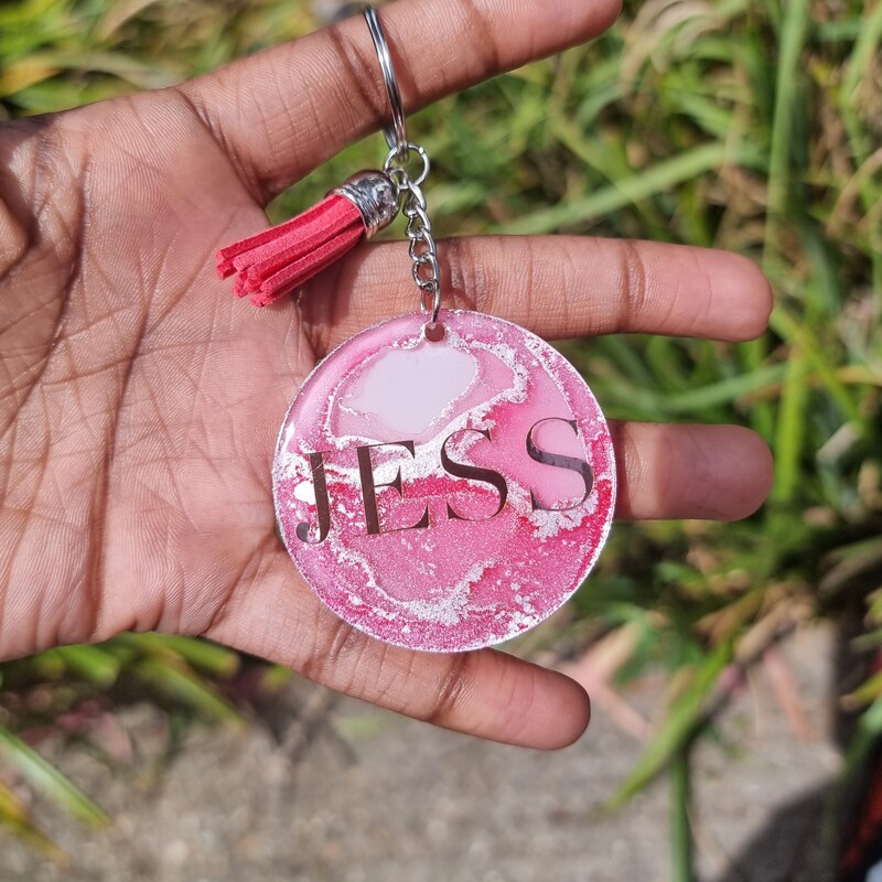Alcohol Ink Keychain - Etsy