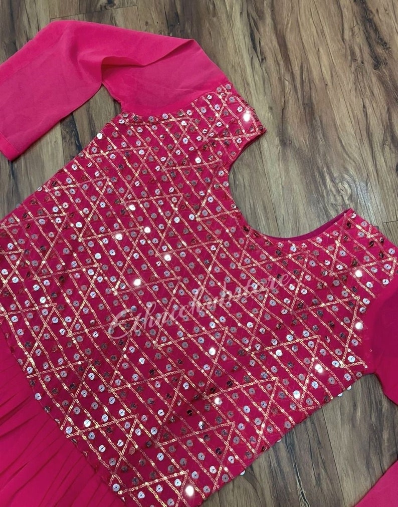 Pink Jumpsuit With Embroidery & Sequence Work Etsy