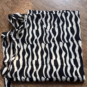 Striped caftan with detachable belt robe kaftan dress for women Black and white
