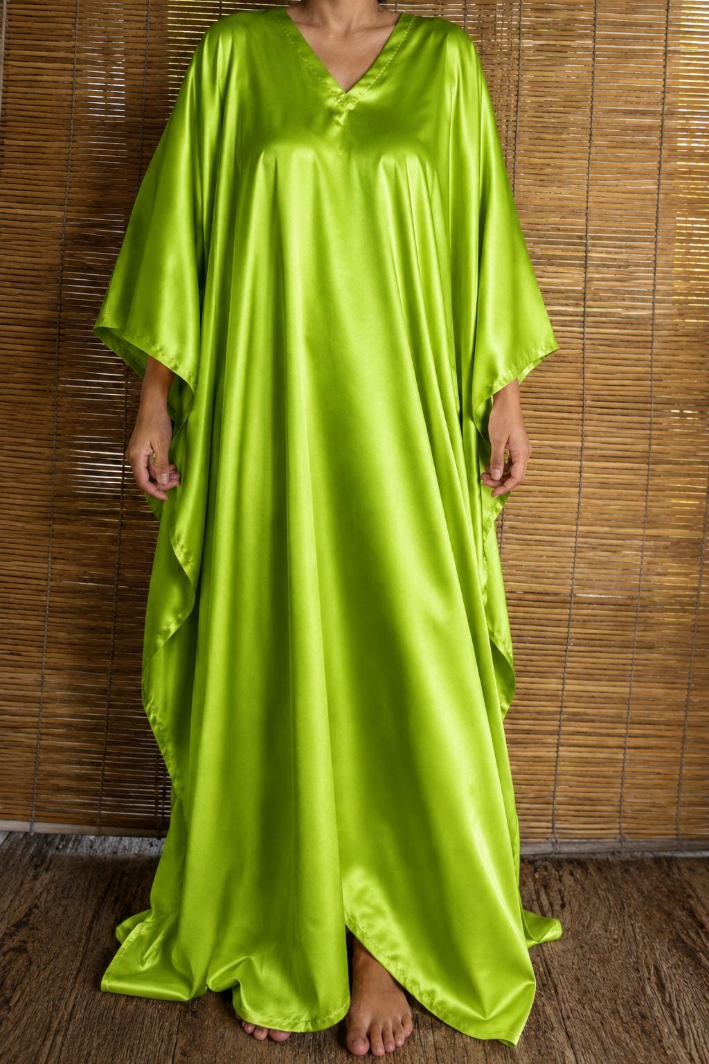 lime green kaftan dress Satin | Luxury Maxi Caftan | Resort Wear | Beach Cover Up | Plus Size Kaftan | Elegant Lounge Dress Silk kaftan
