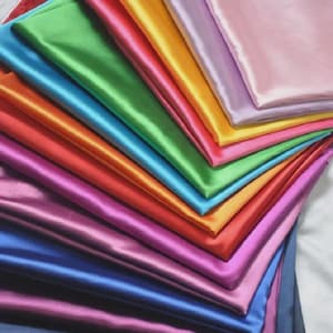 Satin (10 metre minimum) free shipping globally WHOLSESALE PRICE FOR  High Quality Satin Material Soft Silky Fabric for Dressmaking Wedding
