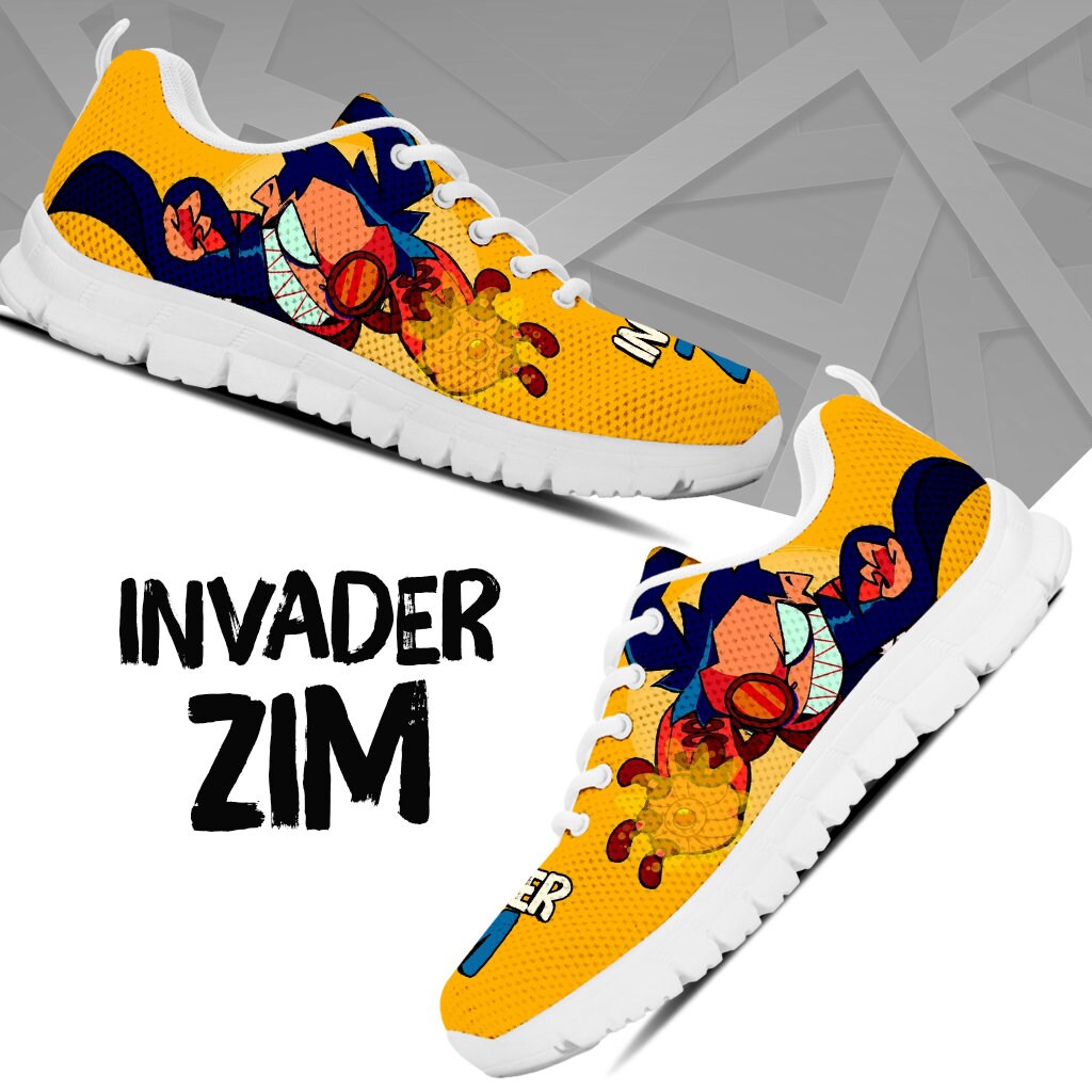 Dib Custom Sneaker Invader Zim Shoes Zim Sneaker Gaz Casual Etsy