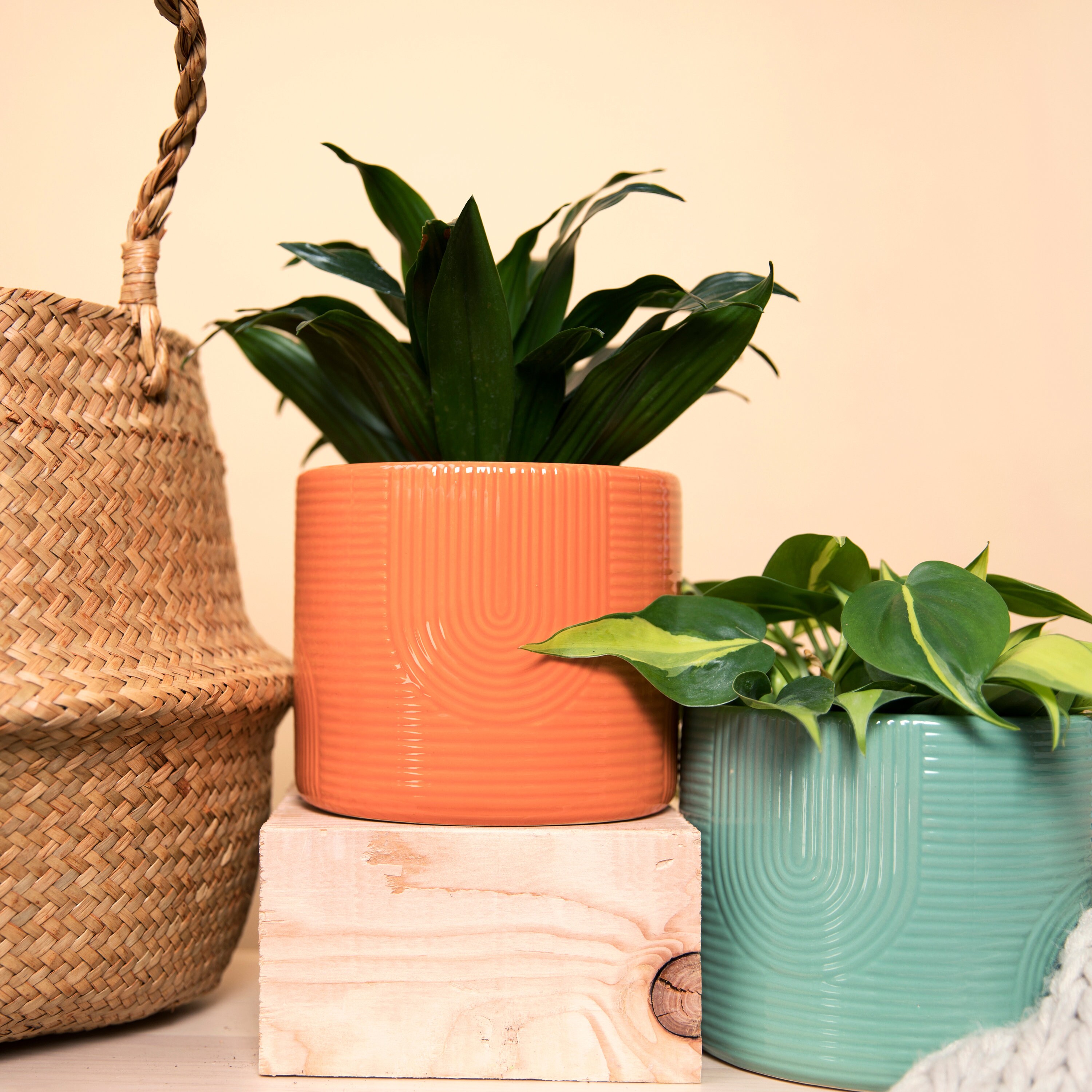 Ceramic Planter Drainage Hole 5 Inch Planter Minimalist Etsy