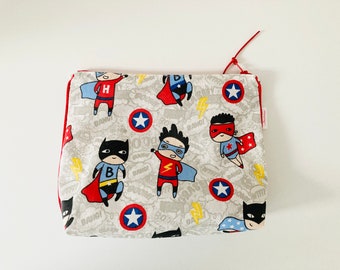 Superhero coated fabric toiletry bag