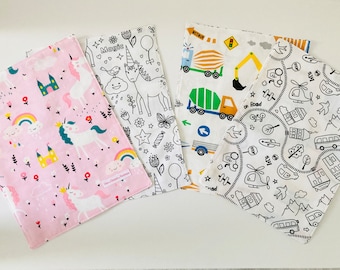 Feuille a colorier lavable en tissu - Coloriages lavables pour enfants