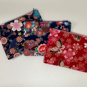 Piccola borsa in tessuto giapponese con fiori