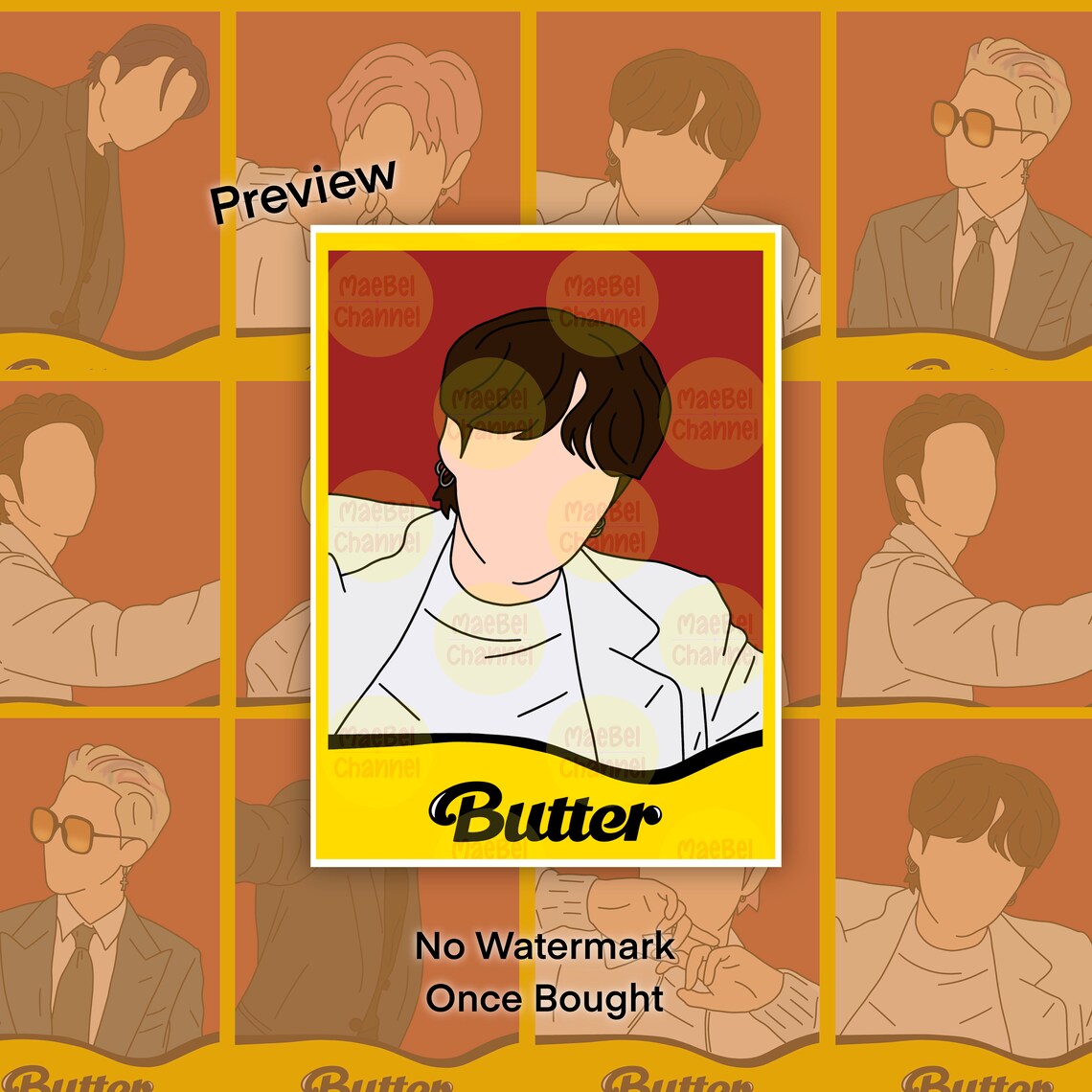 BTS 'Butter' Polaroid Sticker Matte Waterproof | Etsy