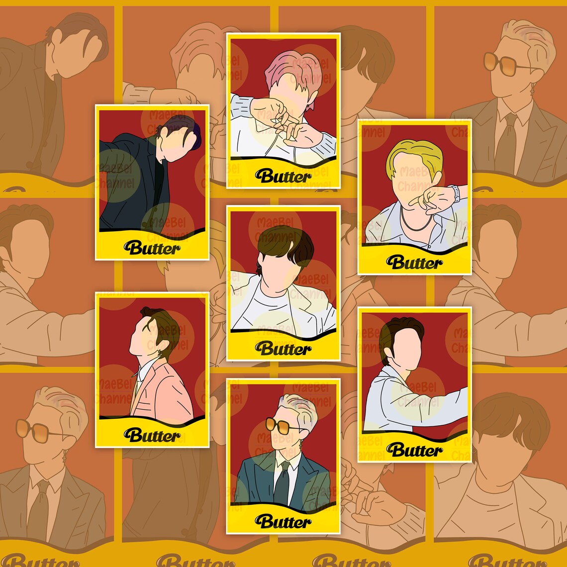 bts butter polaroid sticker matte waterproof etsy
