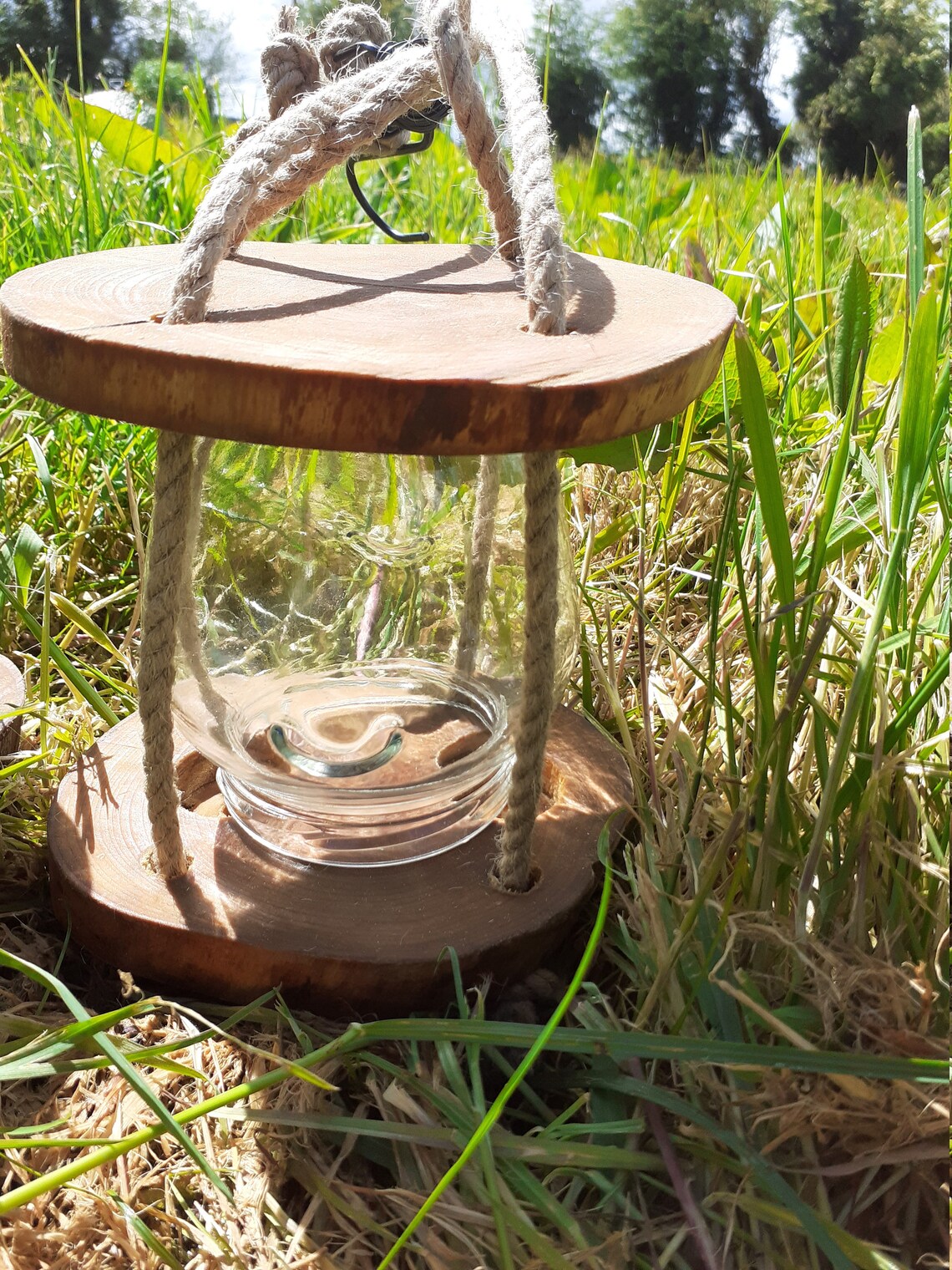Bird feeder hanging Lantern style natural materials handmade Etsy