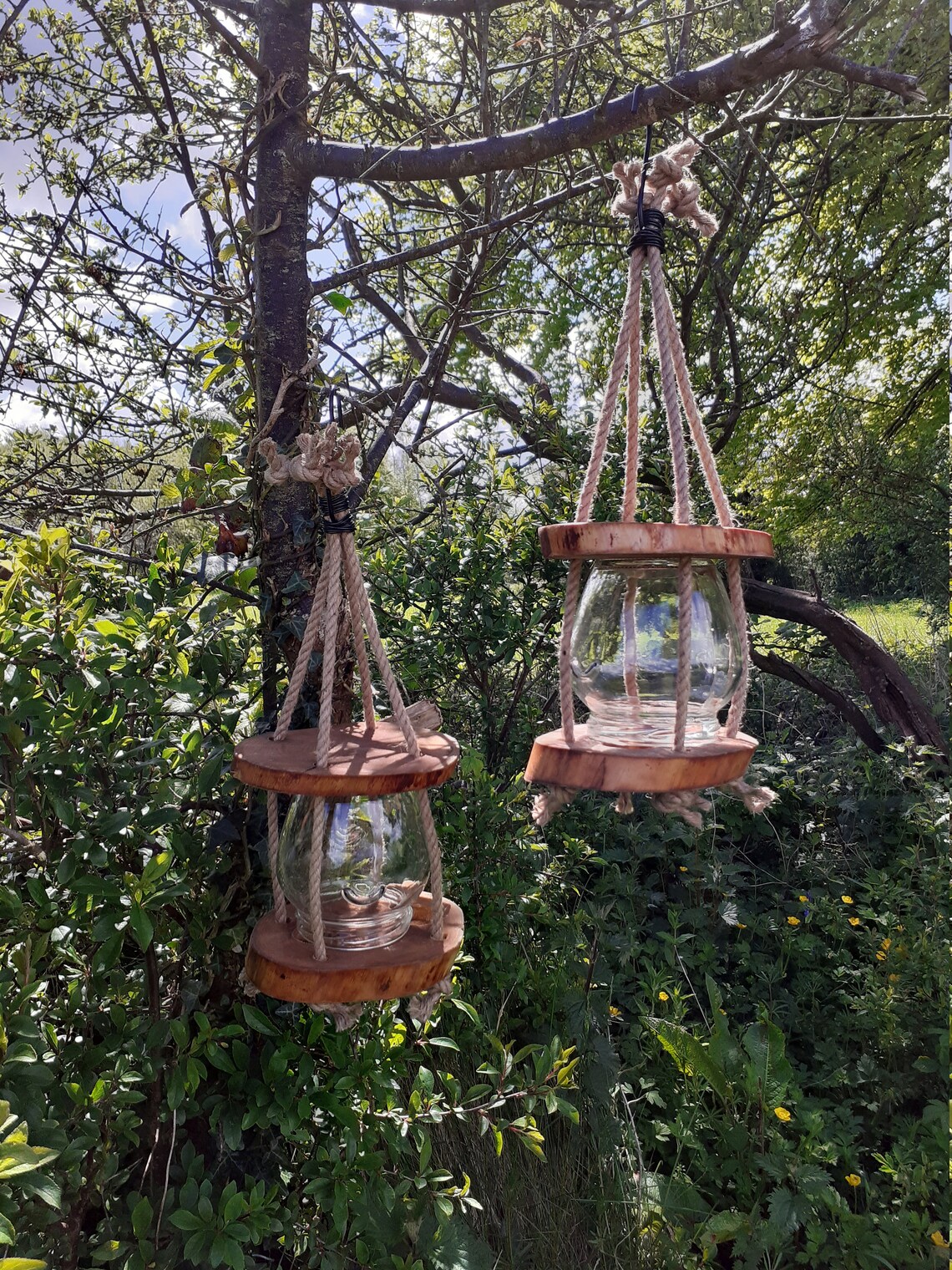 Bird feeder hanging Lantern style natural materials handmade Etsy