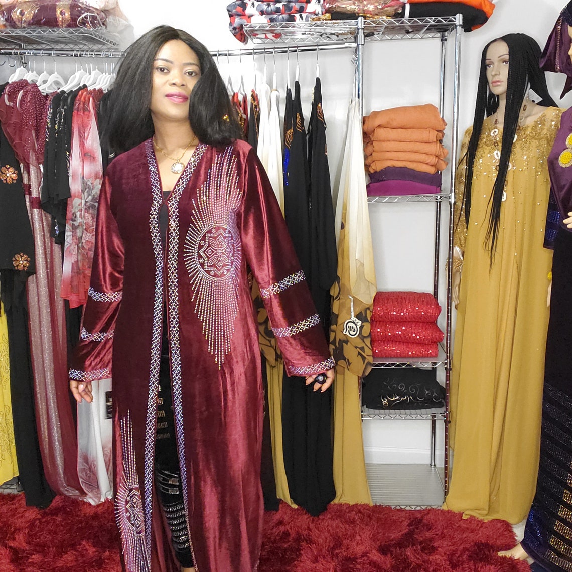 Robe kimono abaya  de luxe  pour les femmes avec scalf Etsy