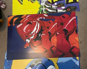 Evangelion units prints and buttons