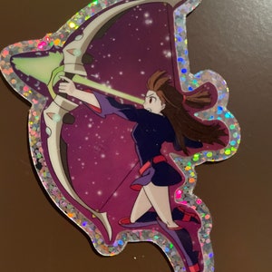 Little witch academia Akko shooting bow glitter sticker