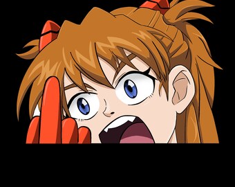 Evangelion stickers asuka and gendo