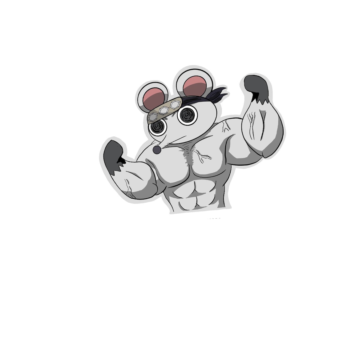Mouse Hunter Sticker Buff Muscular Mice Anime Mouse Rat Stickers Vampire Hunter - Etsy
