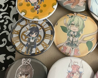 Hololive en Holo council buttons and charms