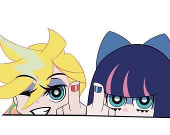 panty and stocking anime peeker stickers