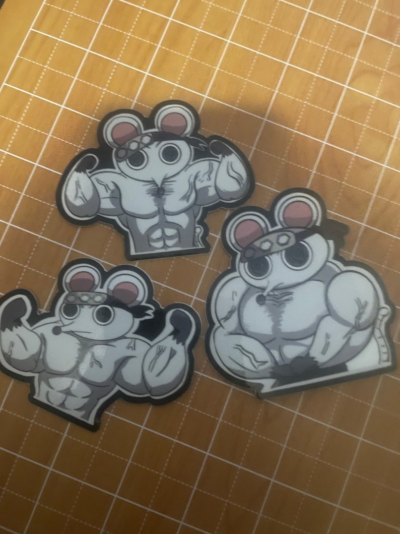 Two Buff Rats Buff Muscular Mice Anime Mouse Rat Stickers Vampire Hunter Peak ...