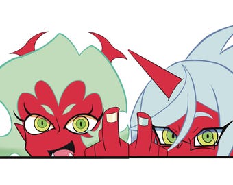 panty and stocking scanty and kneesocks anime peeker stickers