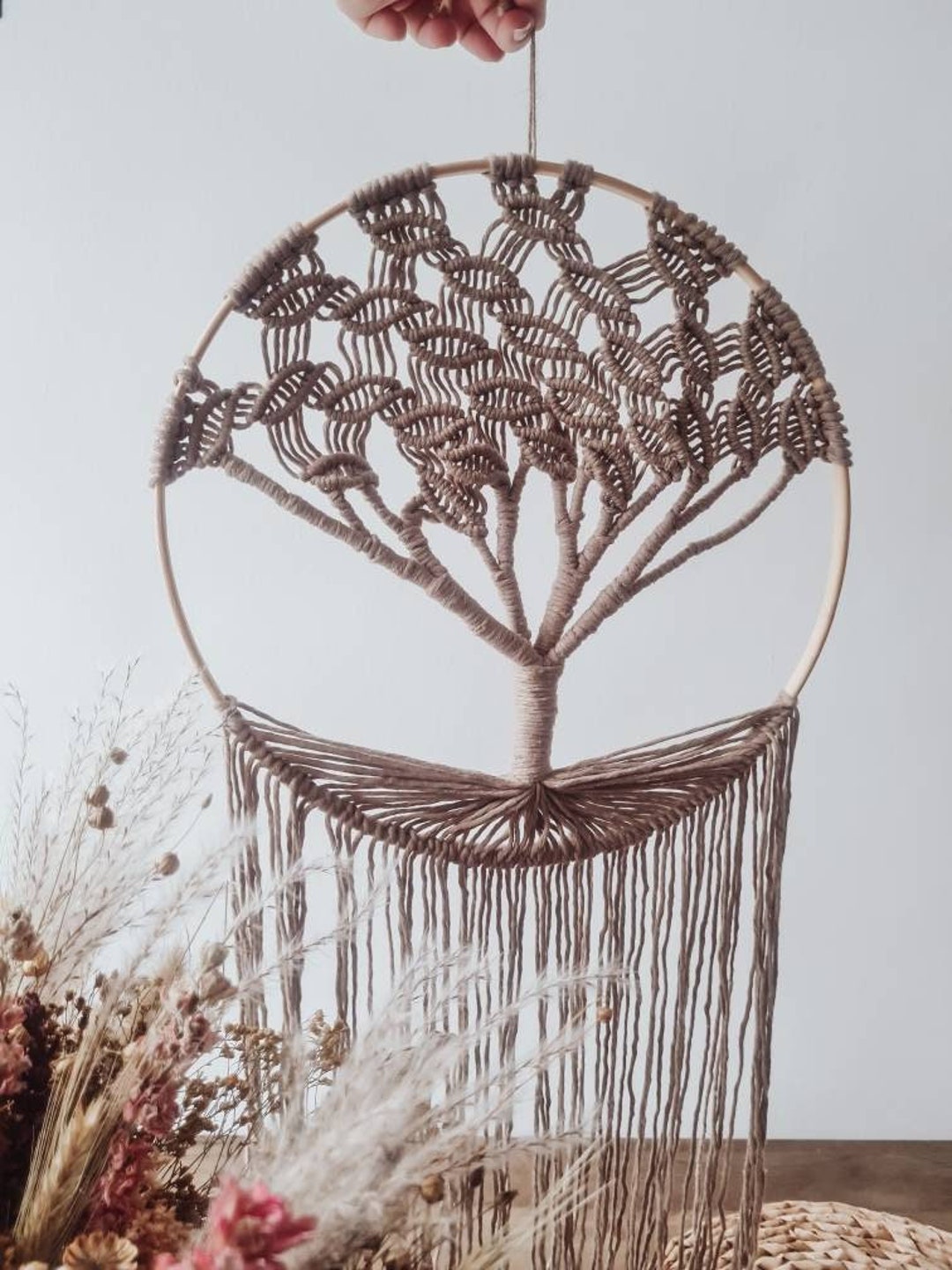 Handmade Boho Large Macrame Tree of Life Wall Hanging Art in Wooden ...